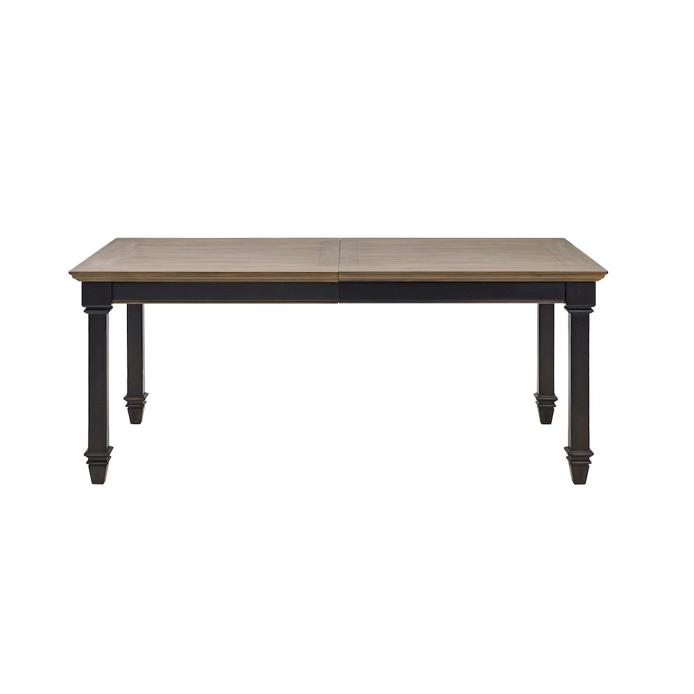Hartford Traditional Wood Kitchen Extension Dining Table and Six Chairs, Black