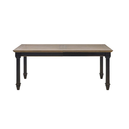 Hartford Traditional Wood Kitchen Extension Dining Table and Six Chairs, Black