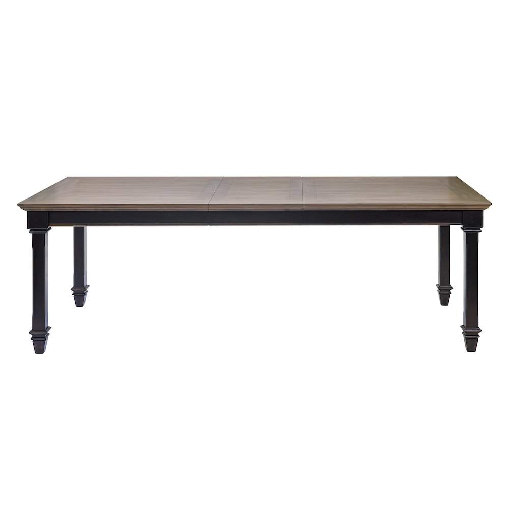 Hartford Traditional Wood Kitchen Extension Dining Table and Six Chairs, Black