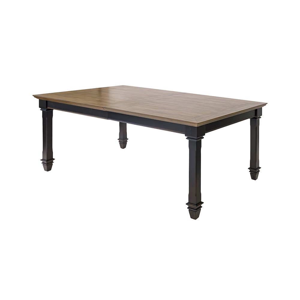 Hartford Traditional Wood Kitchen Extension Dining Table and Six Chairs, Black