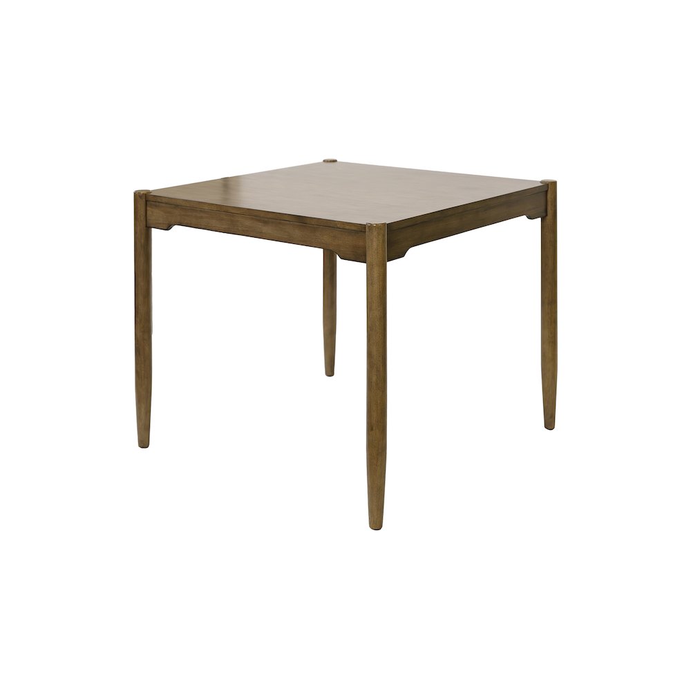 Lachlan Modern Wood Square Counter Height Kitchen Table with Four Chairs, Brown