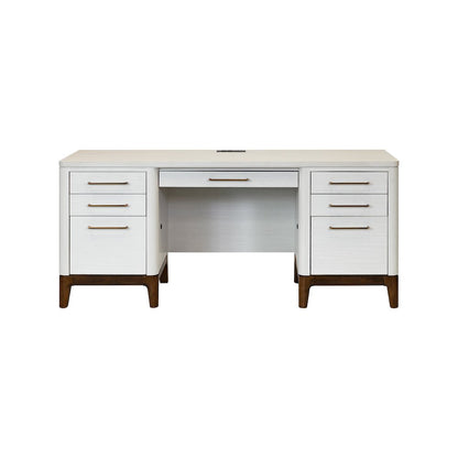 Contemporary Laminate Wood Office Desk & Hutch, Writing Table