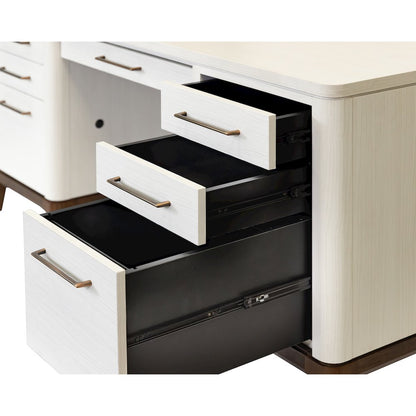 Contemporary Laminate Wood Office Desk & Hutch, Writing Table