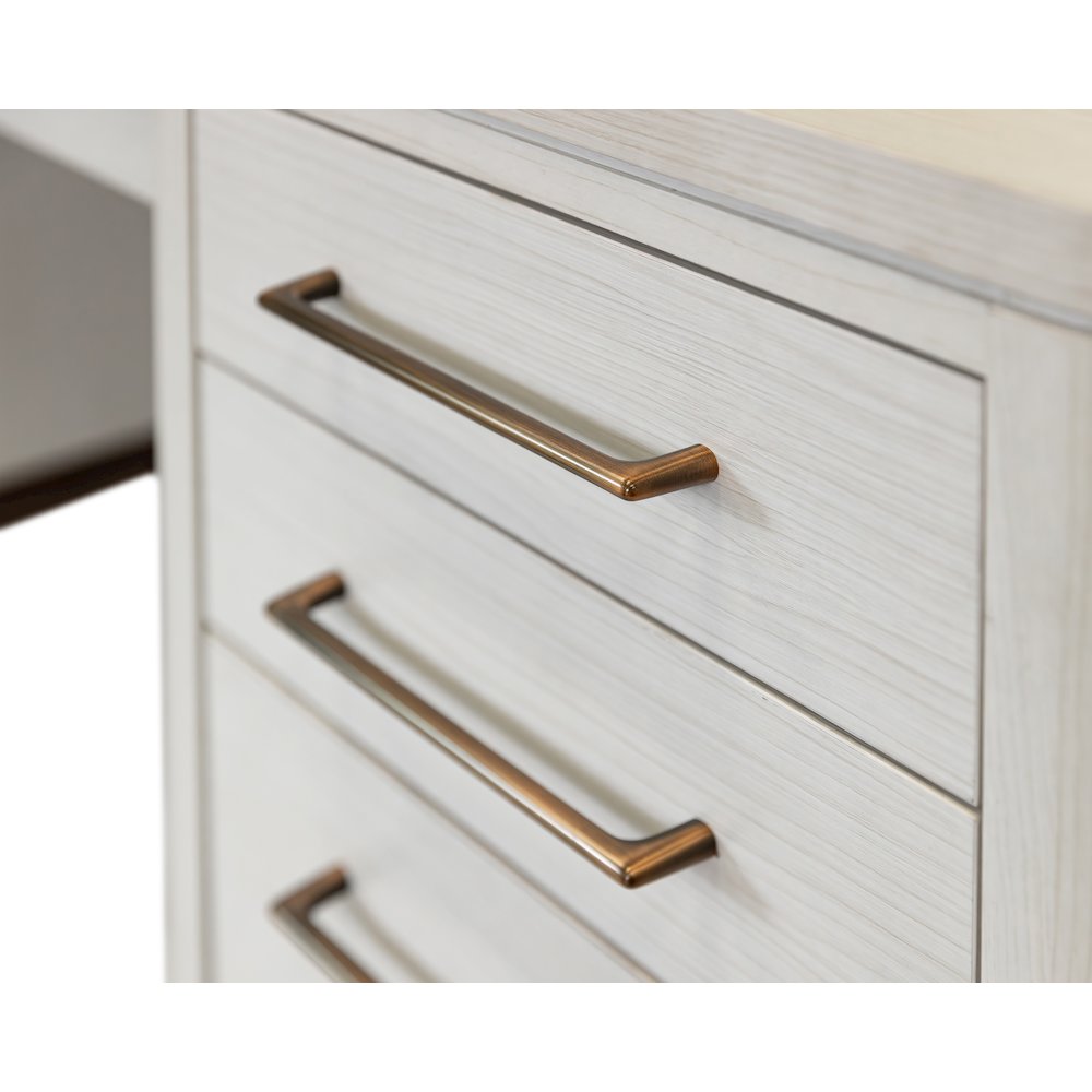 Contemporary Laminate Wood Office Desk & Hutch, Writing Table