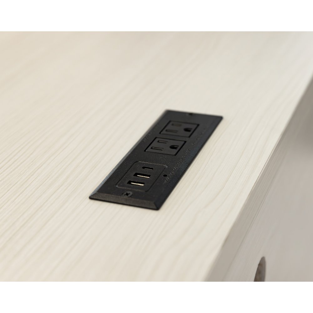 Contemporary Laminate Wood Office Desk & Hutch, Writing Table