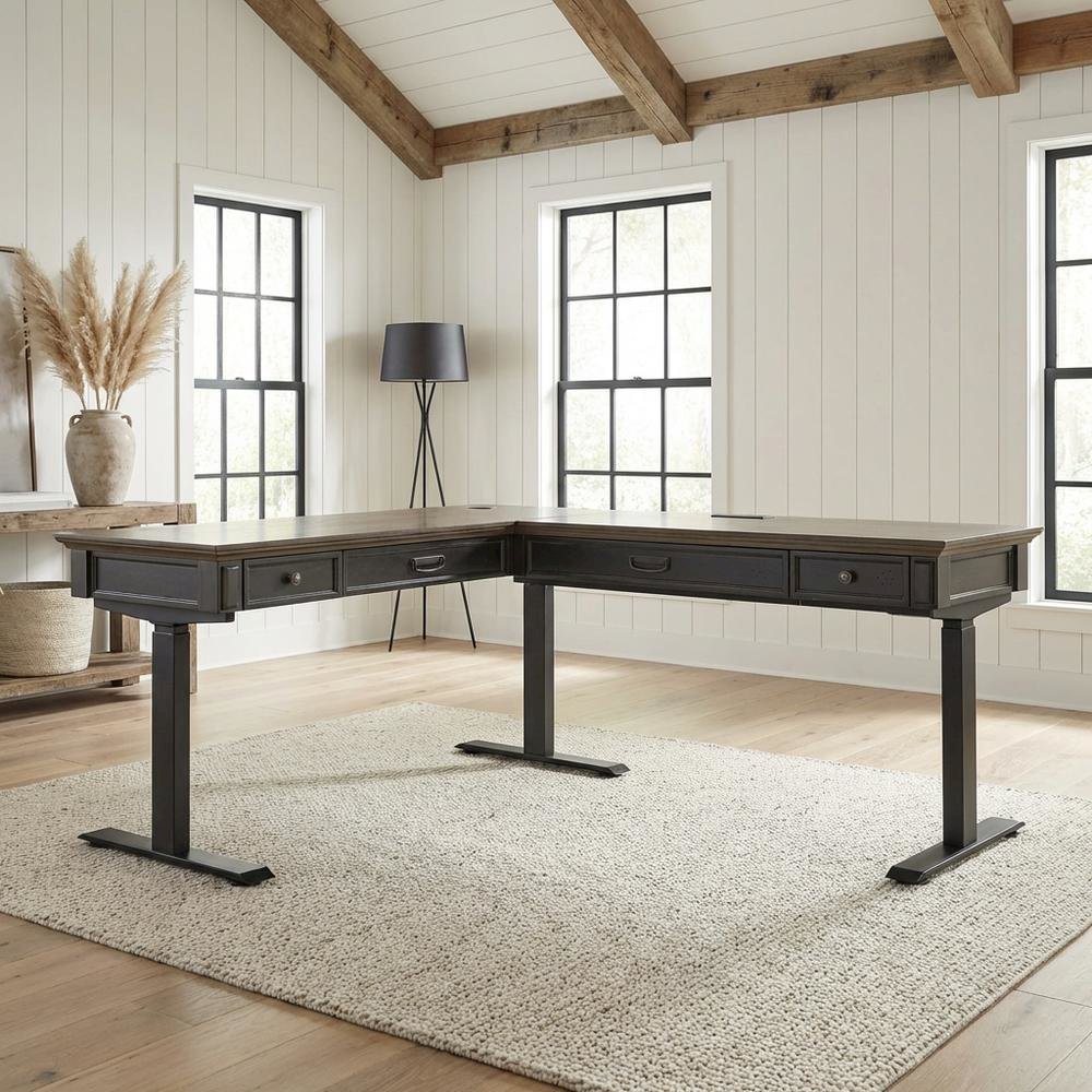 Adjustable Electric Sit/Stand Office Desk, L-Shape, Return For Modern Workspaces
