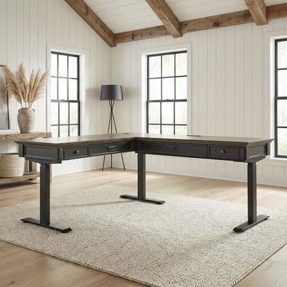 Adjustable Electric Sit/Stand Office Desk, L-Shape, Return For Modern Workspaces