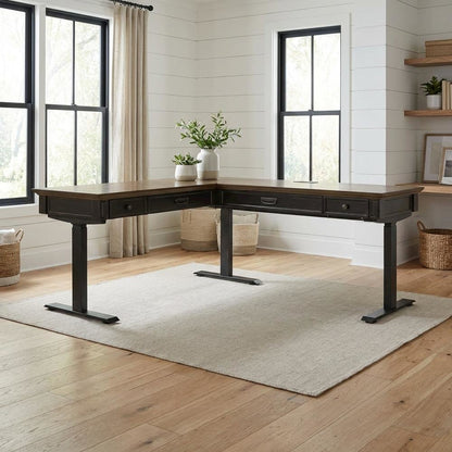 Adjustable Electric Sit/Stand Office Desk, L-Shape, Return For Modern Workspaces