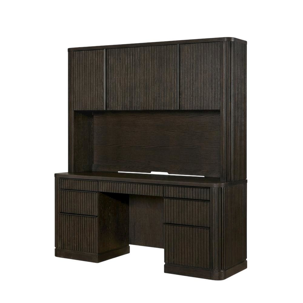 Contemporary Modern Credenza in Neutral Finish with Ample Storage