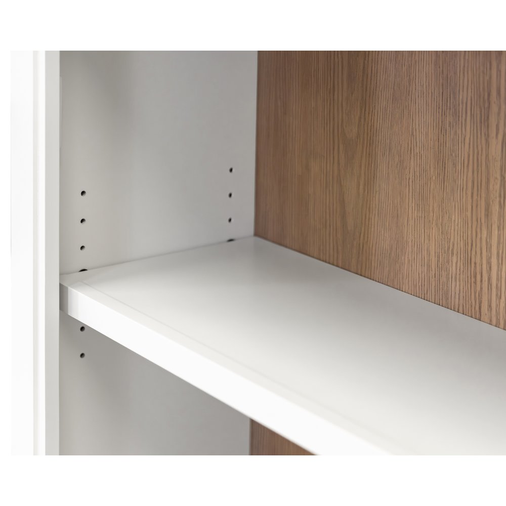 Contemporary 94" Tall Three Piece Arched Wood Bookcase Wall, Office Shelving