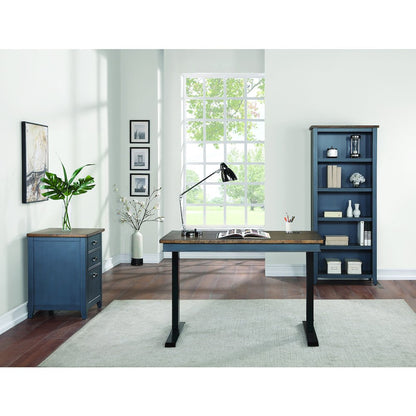 Fairmont Farmhouse Three Drawer Wood File Cabinet, Blue