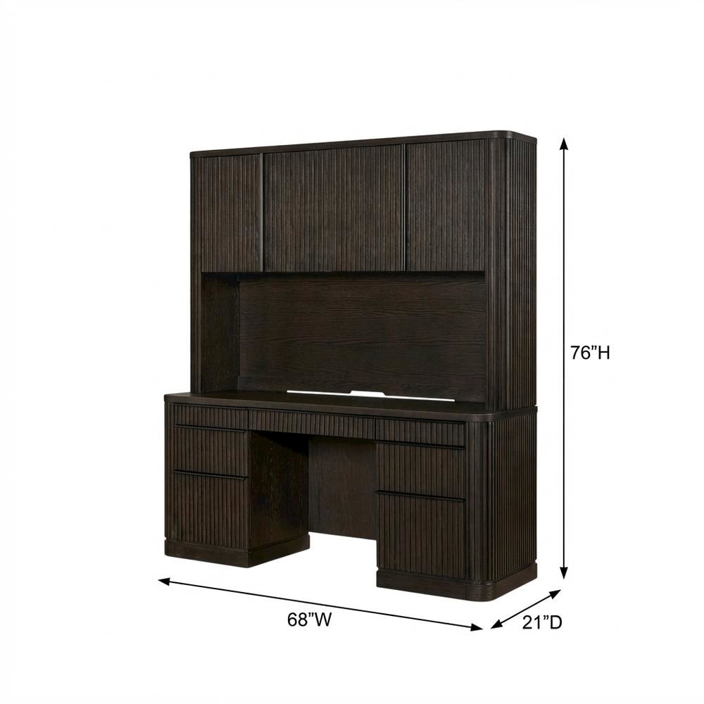Contemporary Modern Credenza in Neutral Finish with Ample Storage