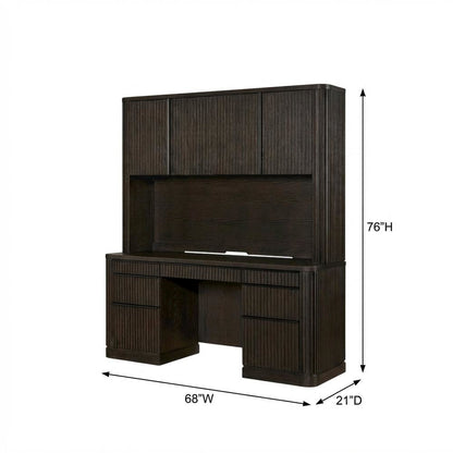 Contemporary Modern Credenza in Neutral Finish with Ample Storage