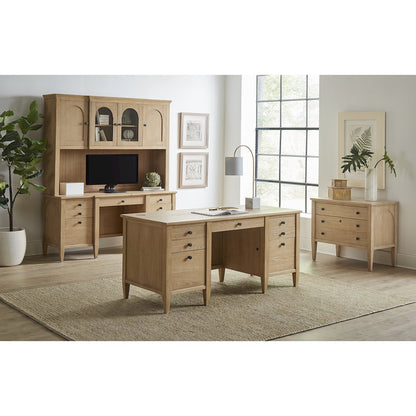 Laurel Wood Double Pedestal Desk, Wood Office Desk