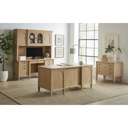 Laurel Wood Double Pedestal Desk, Wood Office Desk