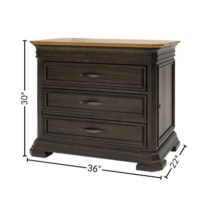 Wood Filing Cabinet with Drawers, Decorative Wooden Filing Cabinet