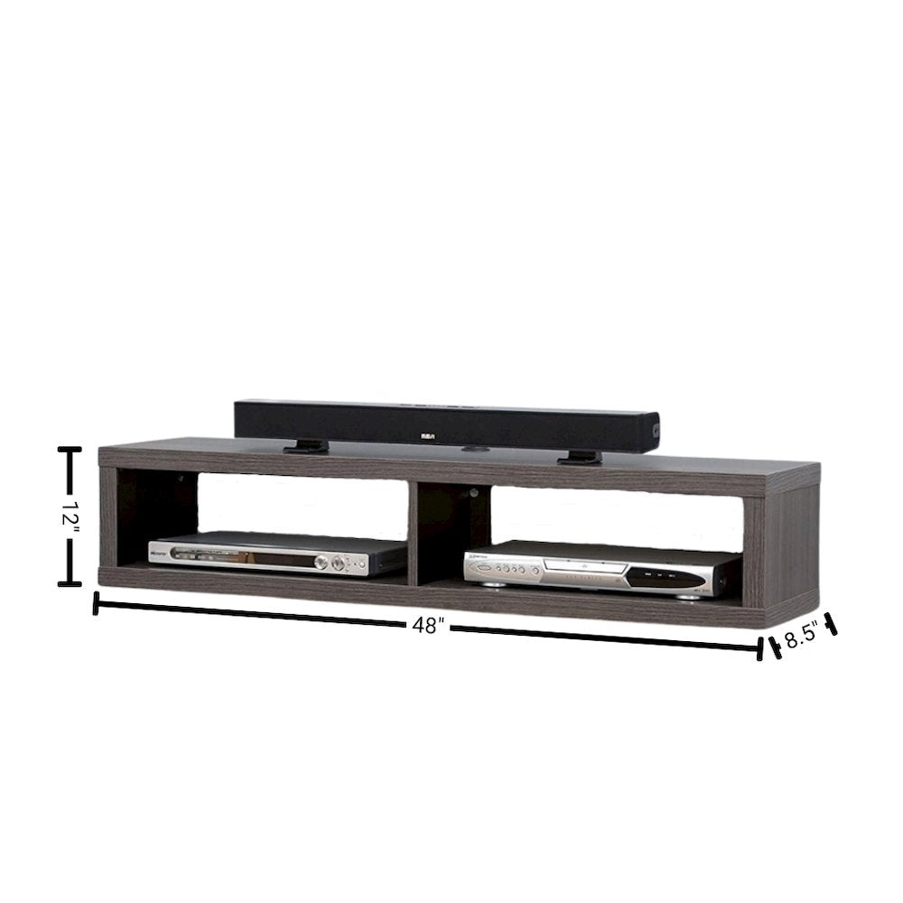 Floating TV Stand Wall Mounted – 48 Inch Wood Floating Entertainment Shelf