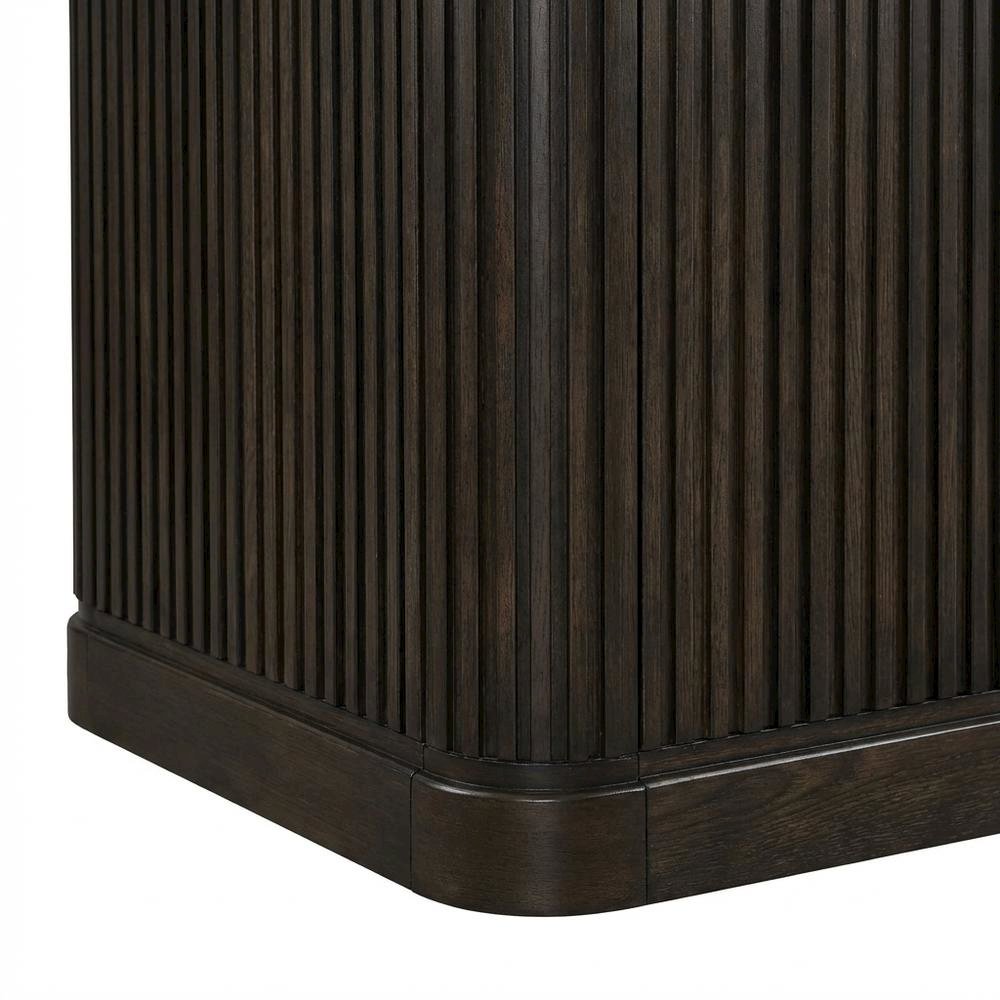 Contemporary Credenza in Warm Finish with Ample Storage