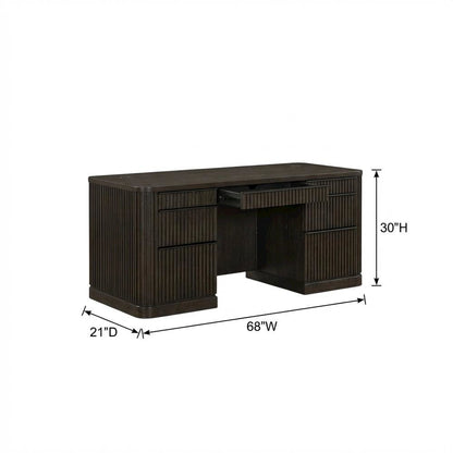 Contemporary Credenza in Warm Finish with Ample Storage