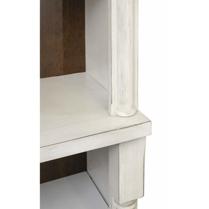 Durham Two Rustic Open 8' Wood Bookcase, White