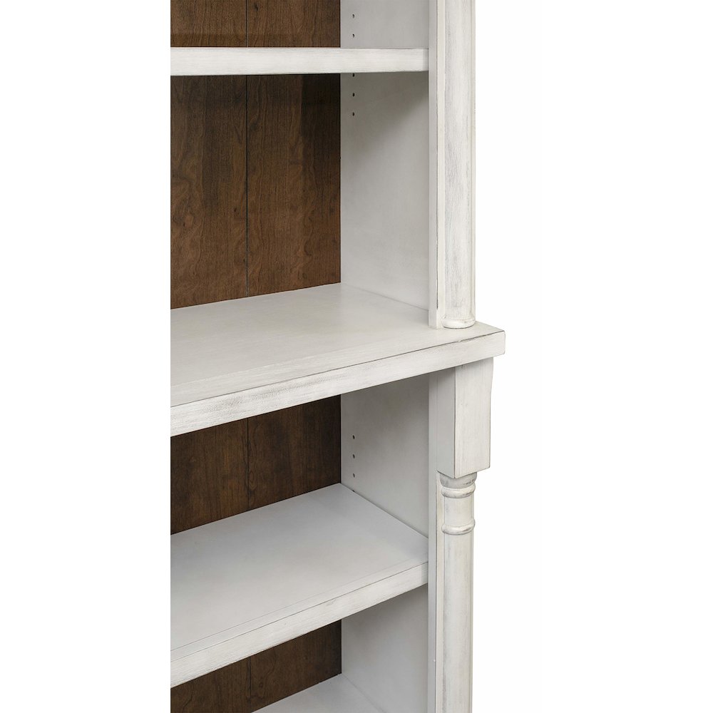 Durham Two Rustic Open 8' Wood Bookcase, White