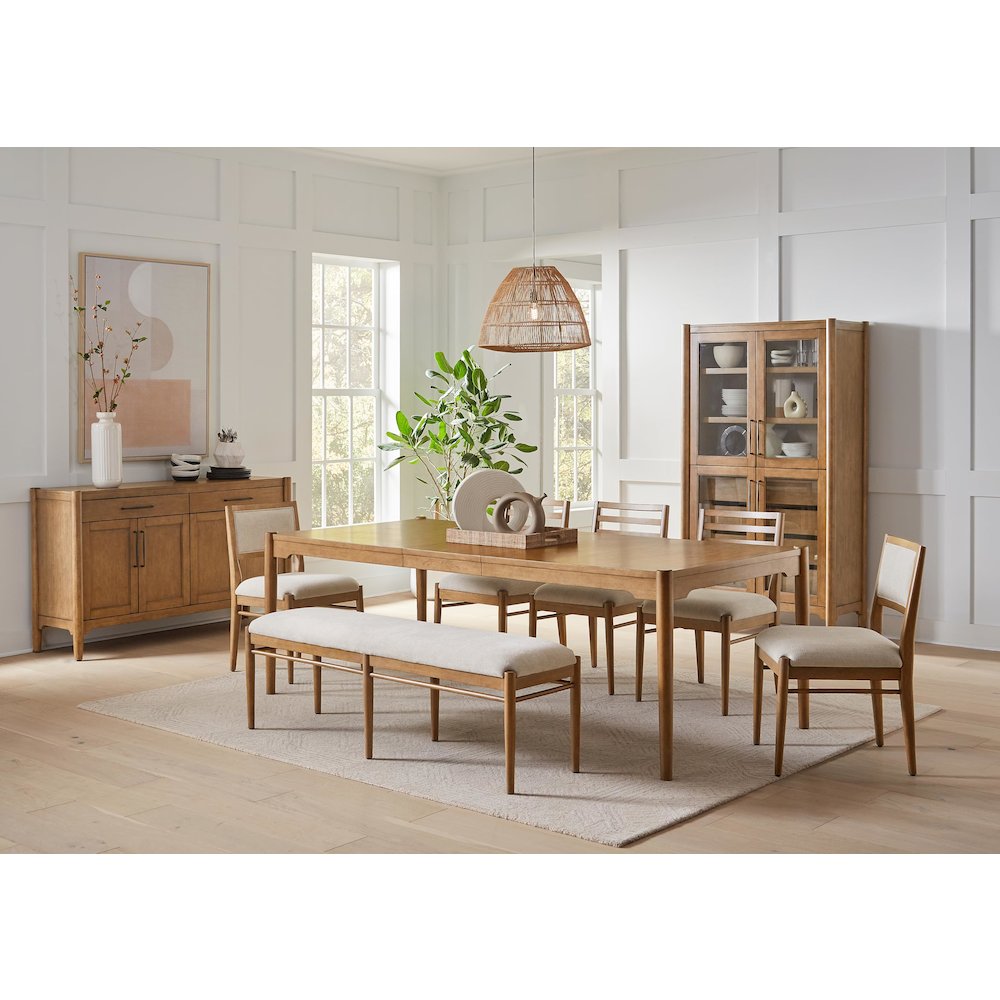 Lachlan Modern Wood Rectangular Kitchen Dining Table, Brown