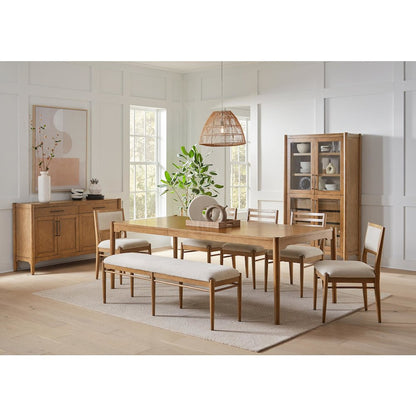 Lachlan Modern Wood Rectangular Kitchen Dining Table, Brown