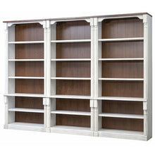 Durham Three Rustic Open 8' Wood Bookcases, White