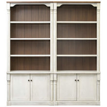 Durham Two Rustic 8' Wood Bookcases With Doors, White