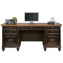 Elegant Office Desk With Drawers, Executive Writing Desk in Black Finish