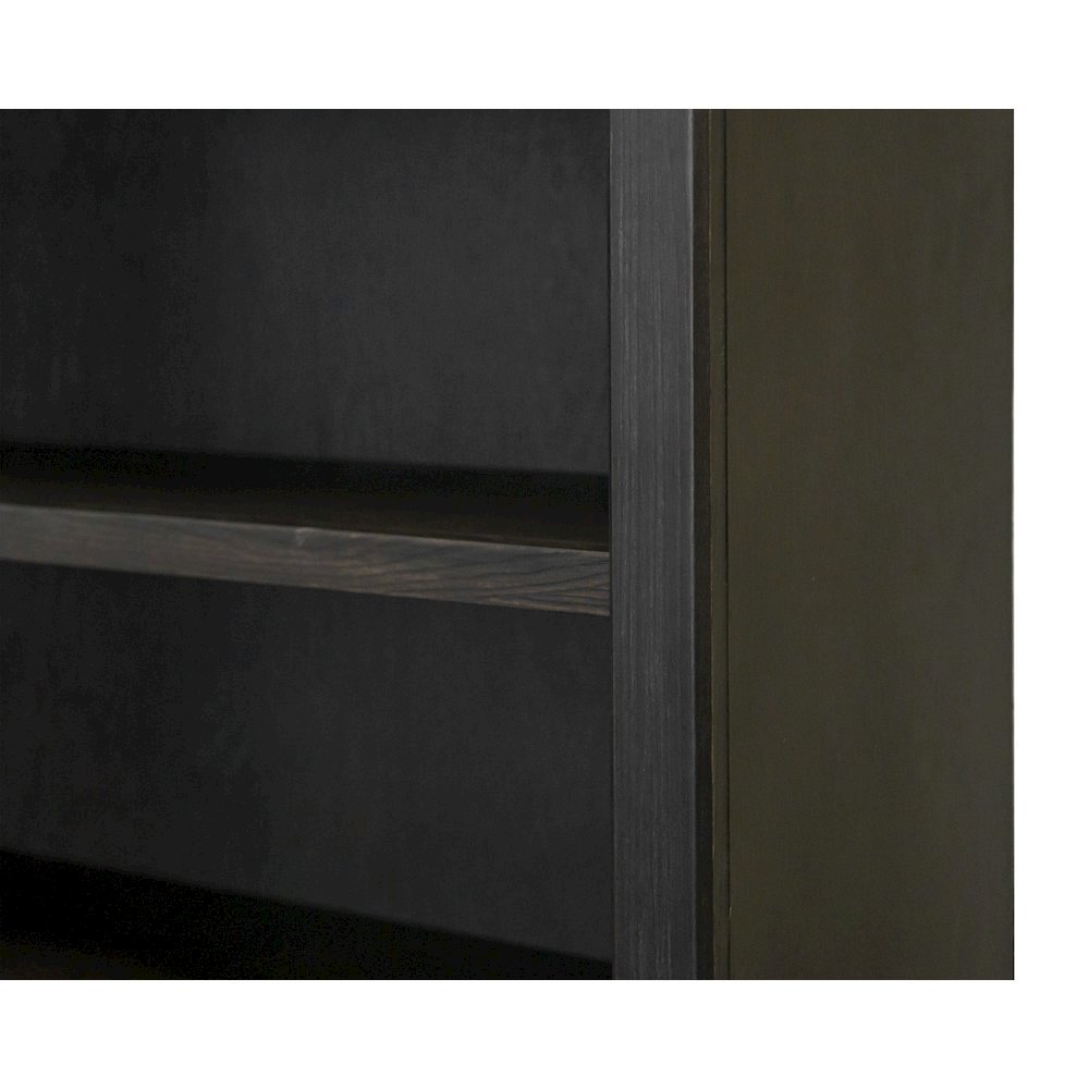 Wood Open Bookcase, 3 Adjustable Shelves, Fixed Shelf, Brown