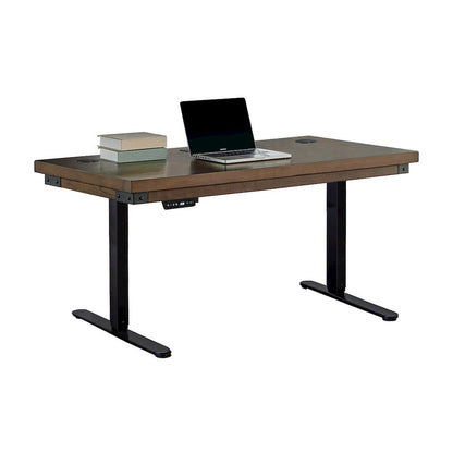 Rustic Electric Sit/Stand Desk, Height Adjustable 30"-45", Brown