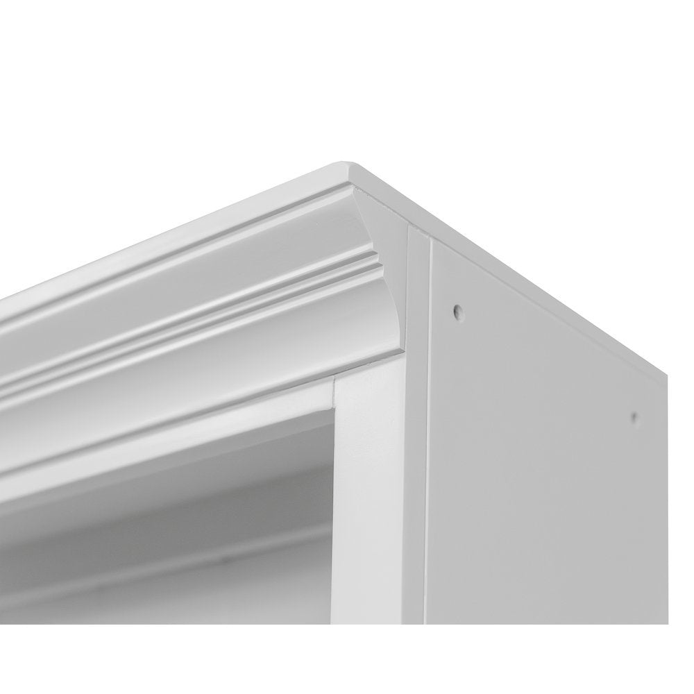 Wood Open Bookcase, 3 Adjustable Shelves, Fixed Shelf, White
