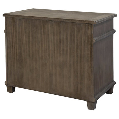 Gray Wood File Cabinet with Lock, Lateral 3 Drawer Storage Unit