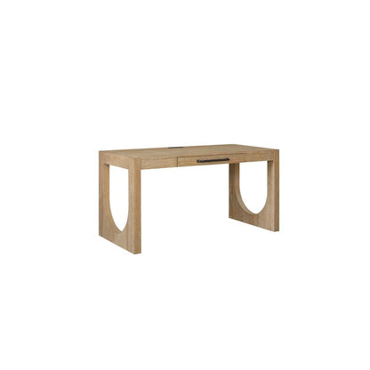 Modern Light Brown Desk – 55 Inch Computer Desk With Long Table Design