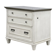 White Wood File Cabinet with Lock, 3-Drawer Lateral Filing Cabinet