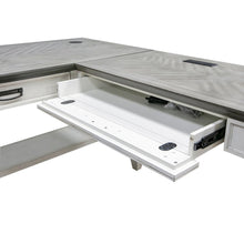 Wood Open L-Desk and Return, 4 Drawers, Power Center, White