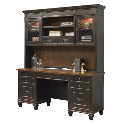 Elegant Office Desk With Drawers, Executive Writing Desk in Black Finish