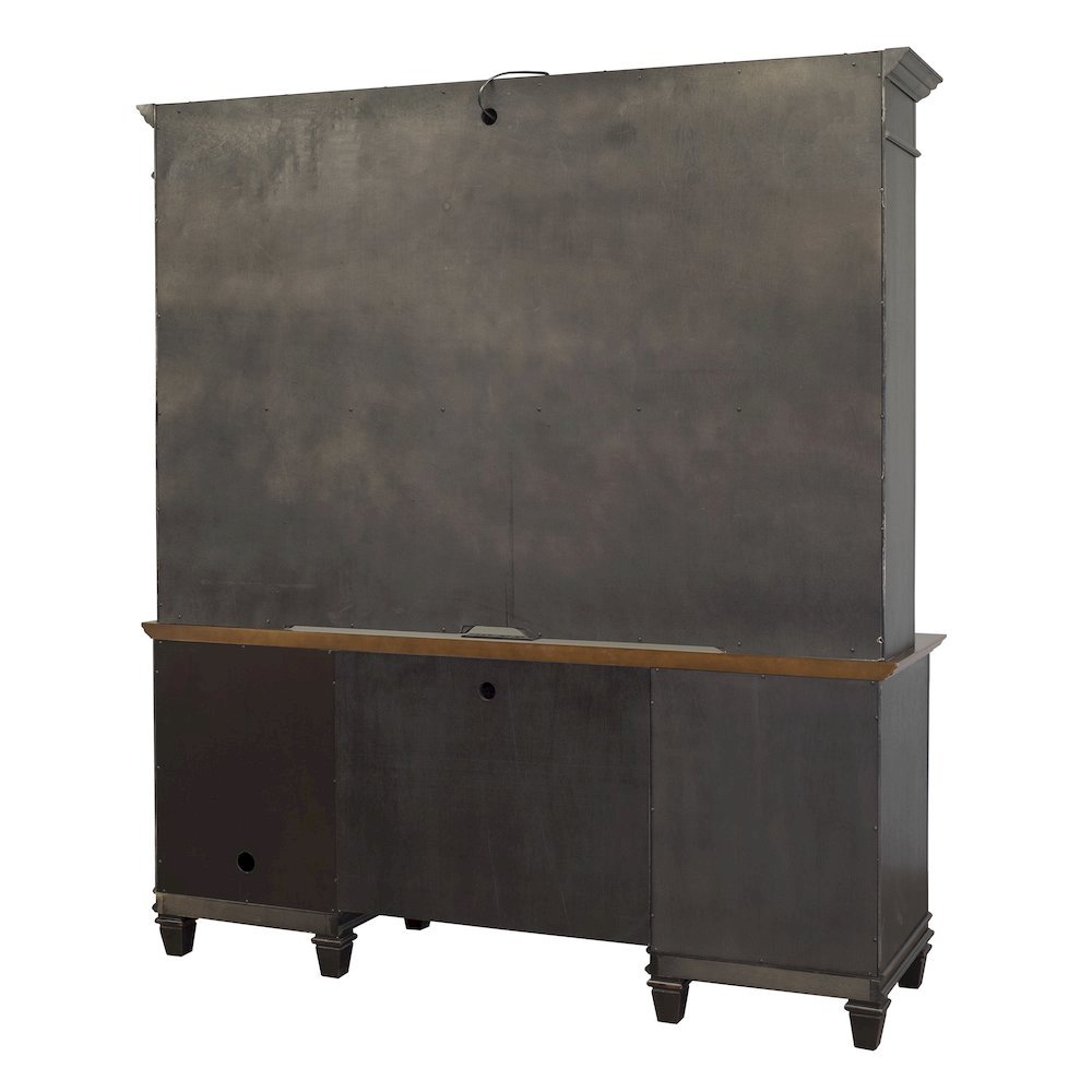 Elegant Office Desk With Drawers, Executive Writing Desk in Black Finish