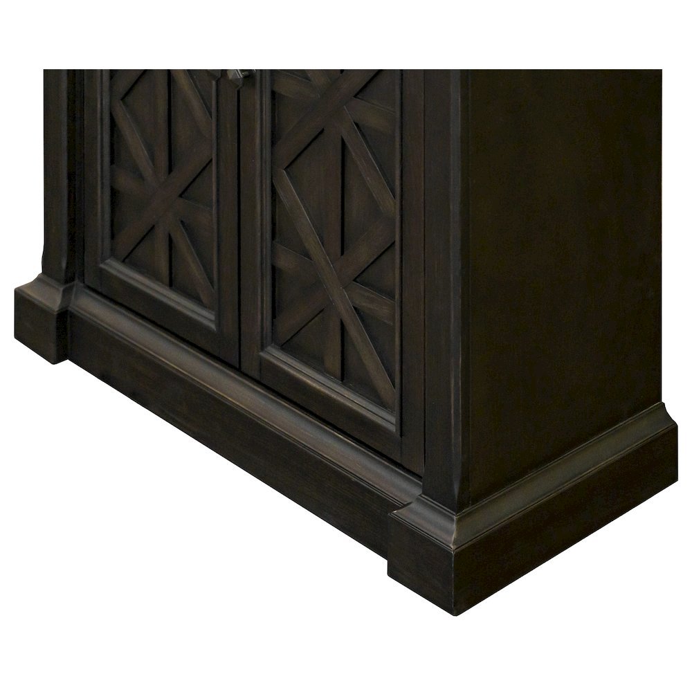 Wood Bookcase With Doors, Fully Assembled, 3 Adjustable Shelves, Brown Finish