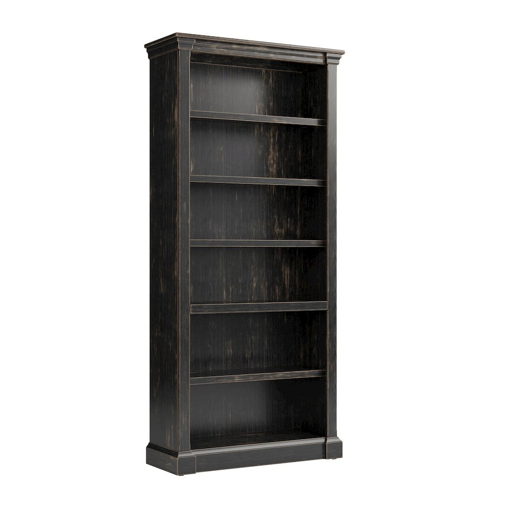 Wood Open Bookcase, 3 Adjustable Shelves, Fixed Shelf, Brown