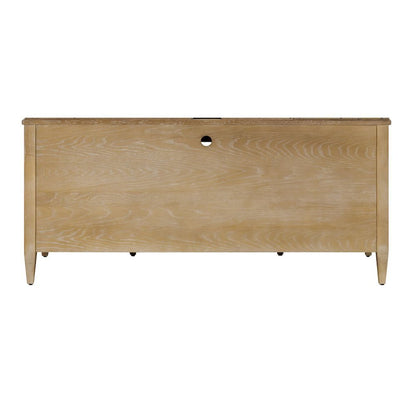 Wood Credenza Desk, 7 Drawers, 2 Locking Files, Power Center, Brown