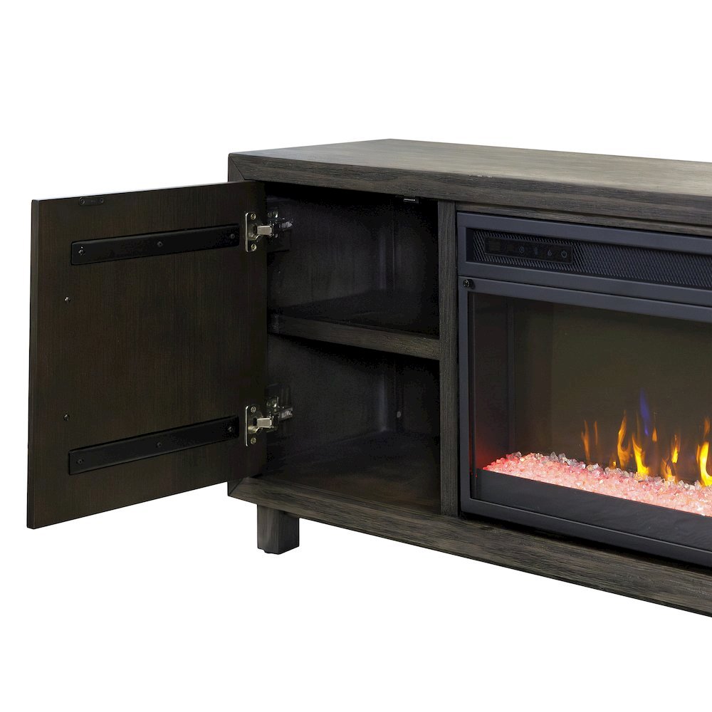 Gray Electric Fireplace TV Stand, Entertainment Console for Living Room
