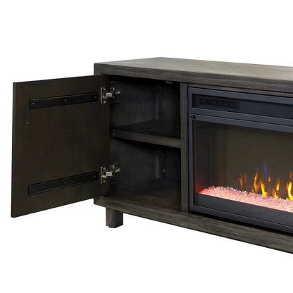 Gray Electric Fireplace TV Stand, Entertainment Console for Living Room