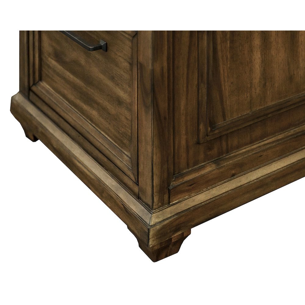 Wood Double Pedestal Desk, 7 Drawers, Locking File, Brown