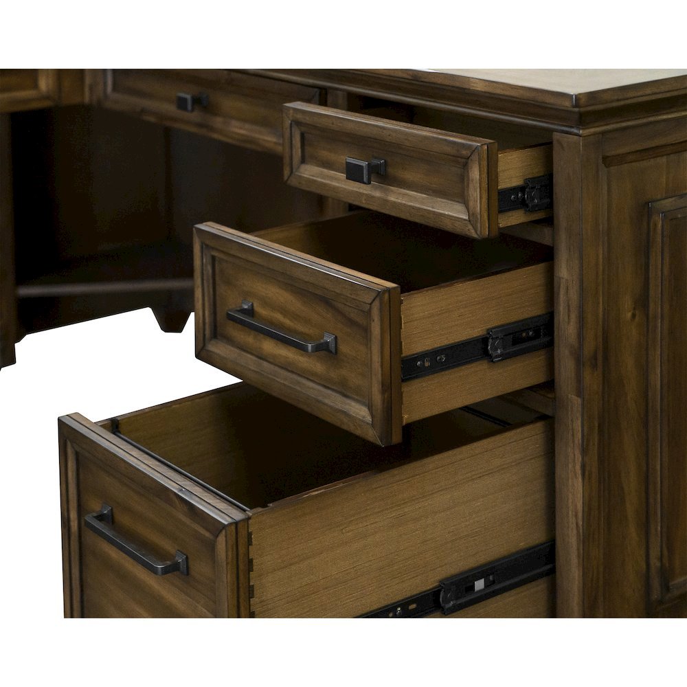 L Shape Desk with Drawers, Large Corner Desk with Storage for Office Use