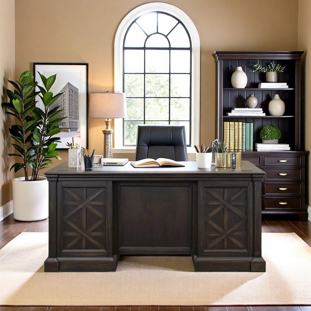 Modern Desk With Drawers – Aesthetic Wood Office Table for Bedroom Study