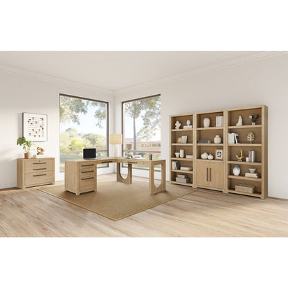 Canyon Drive Wood L-Shape Pedestal Desk with RHF Open Return