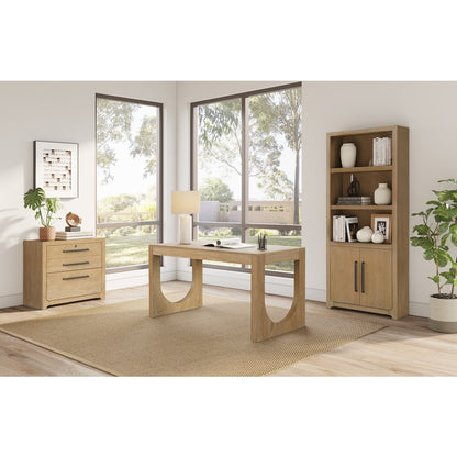 Canyon Drive Modern Wood Office Writing Desk, Light Brown