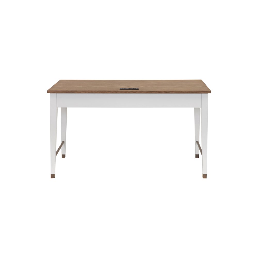 Contemporary Modern Wood Writing Desk, Office Table with Storage, White